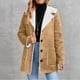 thumbnail image 1 of Chaquetas y abrigos casuales de manga larga sin capucha para mujer, abrigo de invierno cálido compuesto con cuello de solapa y botones, abrigo para mujer, 1 of 7