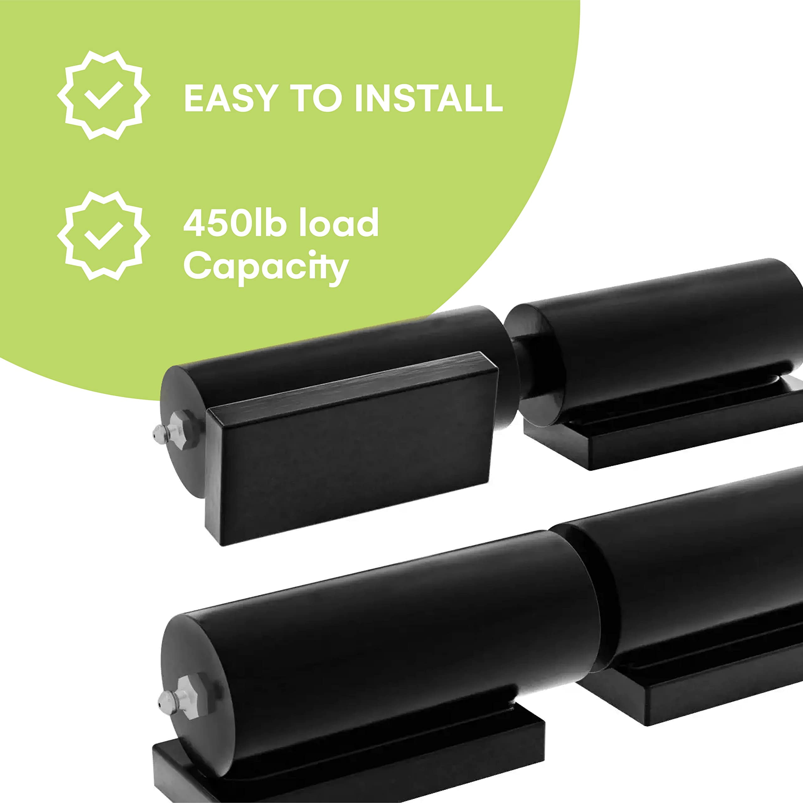 Heavy Duty Gate Hinges for Metal Gates - Retractable Driveway Guard - 5" Barrel Hinges - 2-Pack 450lb Capacity Weldable Hinges - Stainless Steel Hardware