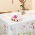thumbnail image 3 of Spring Floral Tablecloth, Fabric Easter Coloring Rectangle Table Cloth For Spring Dining Room Easter Decorations, Waterproof Wrinkle Free Spring Floral Tablecloth Rectangle 60 X 102 Table Cover, 3 of 6