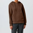 thumbnail image 1 of IMENGL Hoodies trendy knit drawstring pullover, Brown 3XL, Size M-3XL, 1 of 7