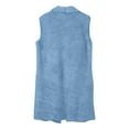 thumbnail image 6 of Hxshgdsn Fleece Sleeveless Long Vest For Women With Pocket Fuzzy Open Front Cardigan Blue Xl, 6 of 7