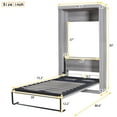 thumbnail image 4 of Harper & Bright Designs Twin Size Wood Murphy Bed, Cabinet Beds Foldable Wall Bed Frame for Guest Room Home Office, Gray, 4 of 13