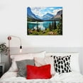 thumbnail image 3 of Creowell  Glacier National Park Wall Art Lake Mountains Pictures Framed Canvas Prints Artwork for Living room Bedroom Office Ready to Hang (20x16 Inch), 3 of 3