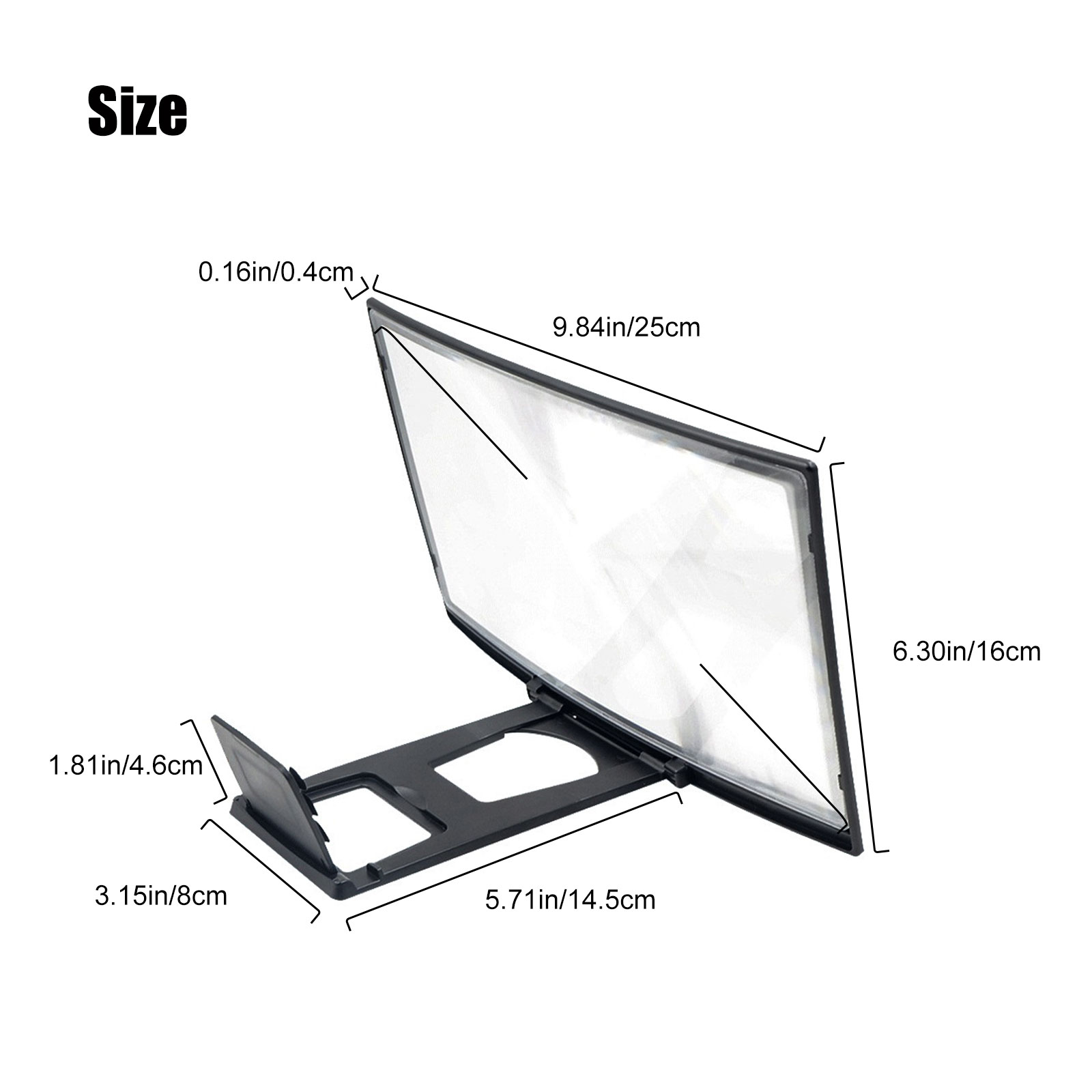 Eadidi 12 Screen Magnifier,Mobile Phone Magnifier Projector Screen for Movies Videos Black and Gaming Supports All Smartphones Foldable Phone Stand with Screen Amplifier