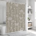 thumbnail image 5 of Beige Butterfly Botanical Bathroom Shower Curtains with 12 Hooks Polyester Waterproof Shower Curtain for Stalls and Bathtubs Summer Plants Line Art Decorative Bathroom Privacy Curtain 54x78 Inches, 5 of 8