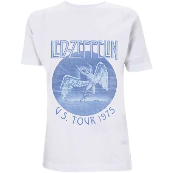 Led Zeppelin Unisex T-Shirt Tour '75 Blue Wash