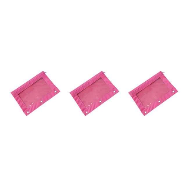 Baohd Pochette Pratique pour Ranger et Trier les Fournitures de Bureau Pochette Zippée Durable Rose Ensemble de 3