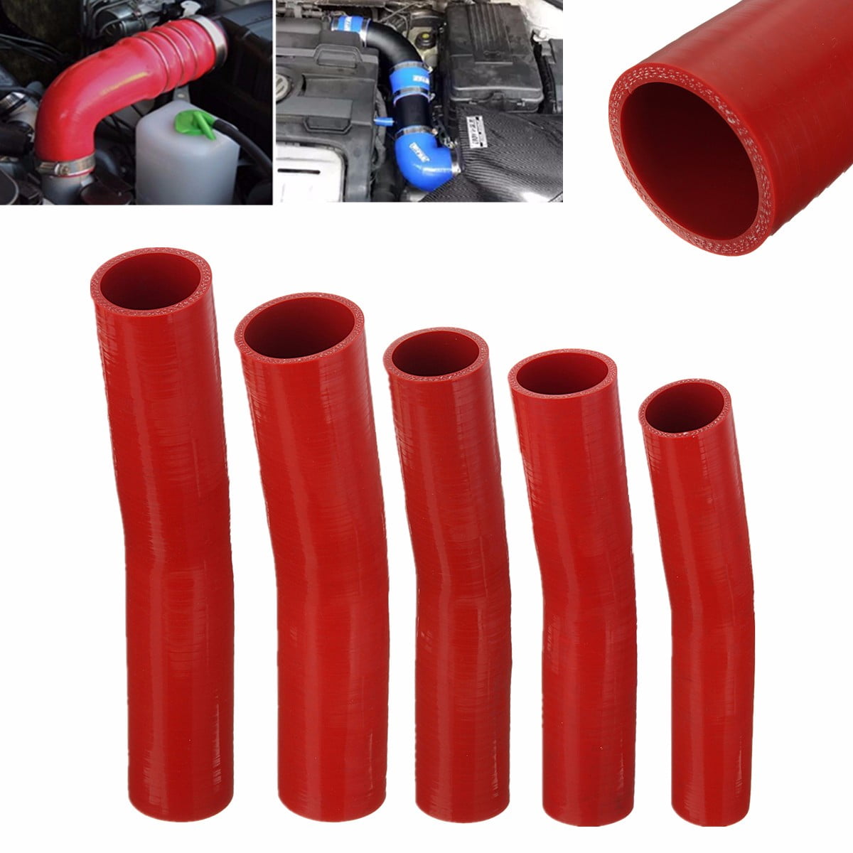 Auto Silicone Hoses Rubber Elbow Bend Hose Air Water Coolant Joiner Pipe 