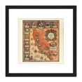 thumbnail image 1 of Lauritzen 1929 Pictorial Map California History 8X8 Inch Square Wooden Framed Wall Art Print Picture with Mount, 1 of 4