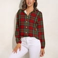 thumbnail image 3 of Royal Stewart Tartan Large Long Sleeve Blouse Woman Streetwear Casual Shirts Summer Oversize Woman Streetwear Clothing Birthday Present, 3 of 7