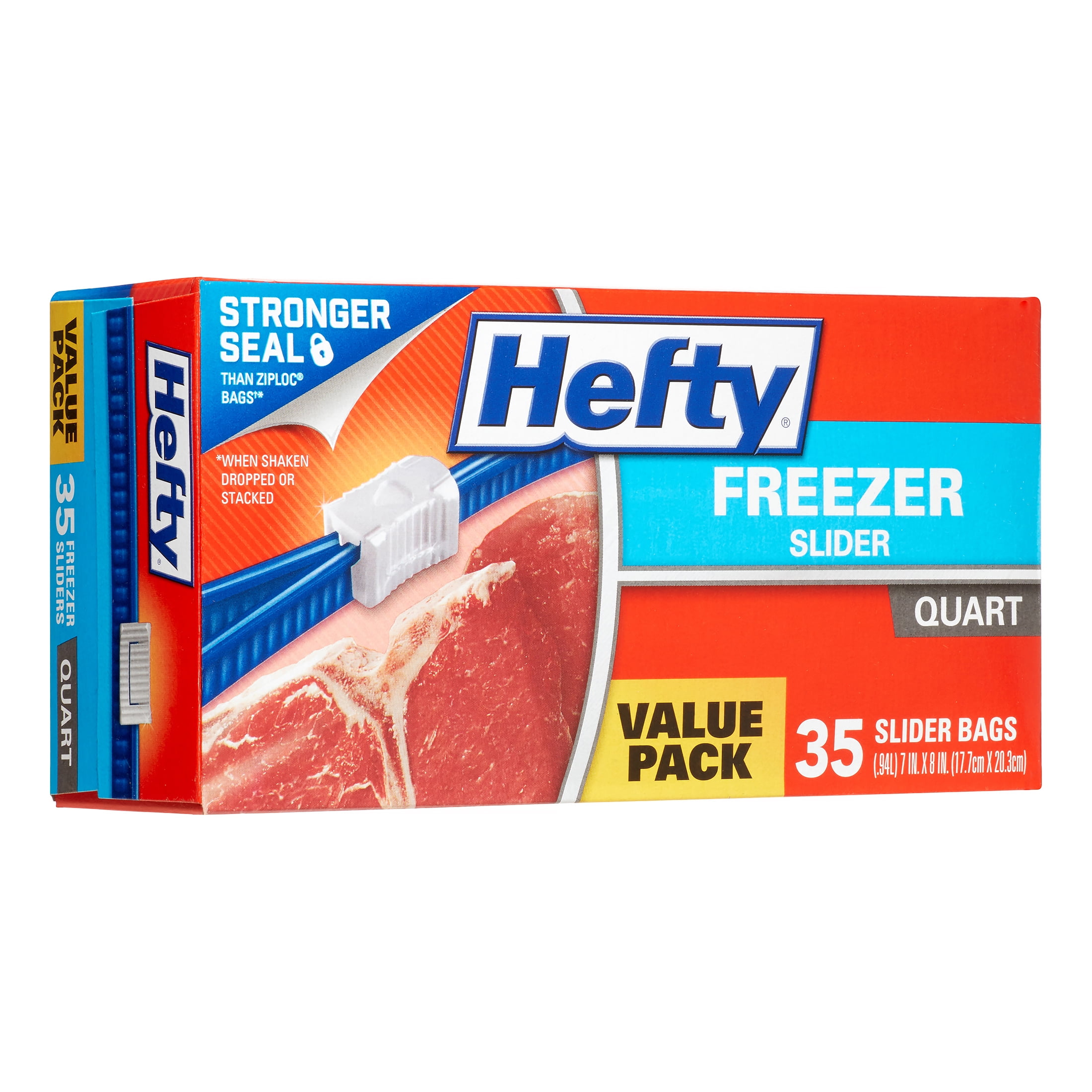 Hefty Slider Bags, Freezer, Quart, Value Pack 35 ea