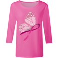 thumbnail image 1 of Fgnfyis T-Shirt de Sensibilisation au Cancer du Sein pour Femmes Col Rond Manches Courtes Haut Décontracté avec Imprimé pour Printemps Été Automne Usage Quotidien Tee Confortable à Assortir avec des Jeans Hauts pour Femmes Rose P, 1 of 4