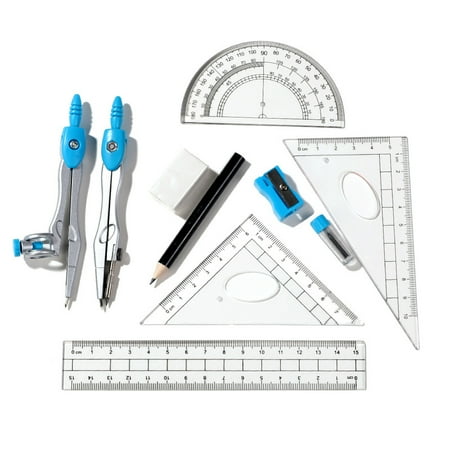 TILIYHELLO Geometry Sets Drawing Compasses, Rulers, Protractor, for ...