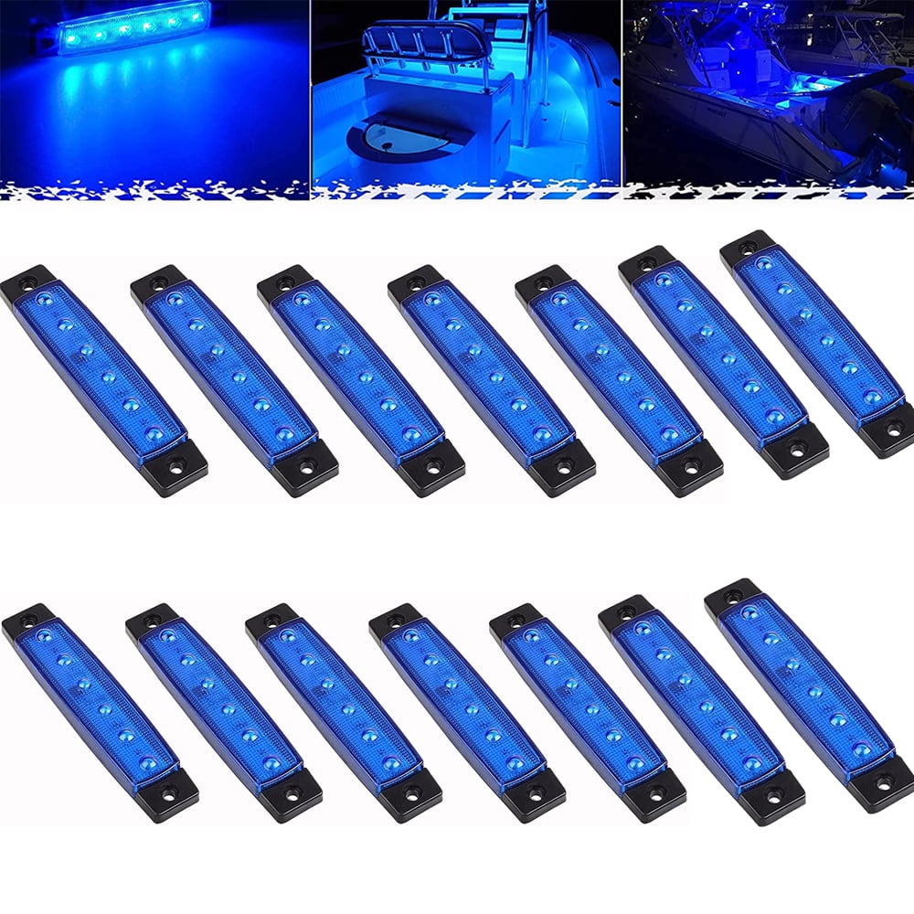 Srinea 12pcs Marine LED Strip Lights, Marine LED Light Courtesy, Marine