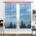 thumbnail image 3 of Mountain Forest Blackout Curtains Set Nature Pine Forest Fantasy Morning Mist Print Light Block Energy Efficient Panels/Window Drapes for Home Decor W42 x L63 Inch, 3 of 5