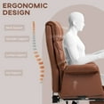 thumbnail image 3 of HOMCOM Executive Office Chair with Footrest, Ergonomic, Reclining, Brown, 3 of 8