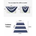 thumbnail image 6 of Navy Blue Ombre Stripe Waterfall Valances for Windows, Abstract Art Modern Blue Striped Kitchen Sheer Valance Curtains, Rod Pocket Elegant Swag Valances for Living Room Bedroom, 47.2"x38.5", 2 Panel, 6 of 8