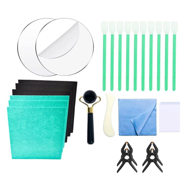 Milaget Trading Card Cleaning Kit Acrylic Plates with Roller Clips Restoration Tools
