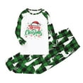 thumbnail image 3 of Odeerbi Christmas Pajamas for Family Plaid Holiday Long Sleeve Family Christmas Pajamas Matching Sets Kids Fashion Print Sleepwear Xmas Family Matching PJs Set Green, 3 of 5
