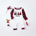 thumbnail image 2 of Odeerbi Christmas Pajamas for Family Plaid Holiday Long Sleeve Family Christmas Pajamas Matching Sets Infant Fashion Plaid Print Blouse Tops Pants Sleepwear Xmas Family Matching PJs Set Red, 2 of 5