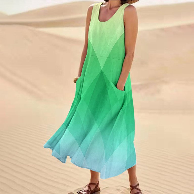green racerback dress Reversible Racerback Maxi Sunburst Dress | Matcha – Carol Young main image 0