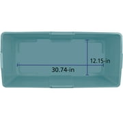 Hefty 28.3 Gallon Plastic Garage Storage Tote, Smoke Blue, Set of 4