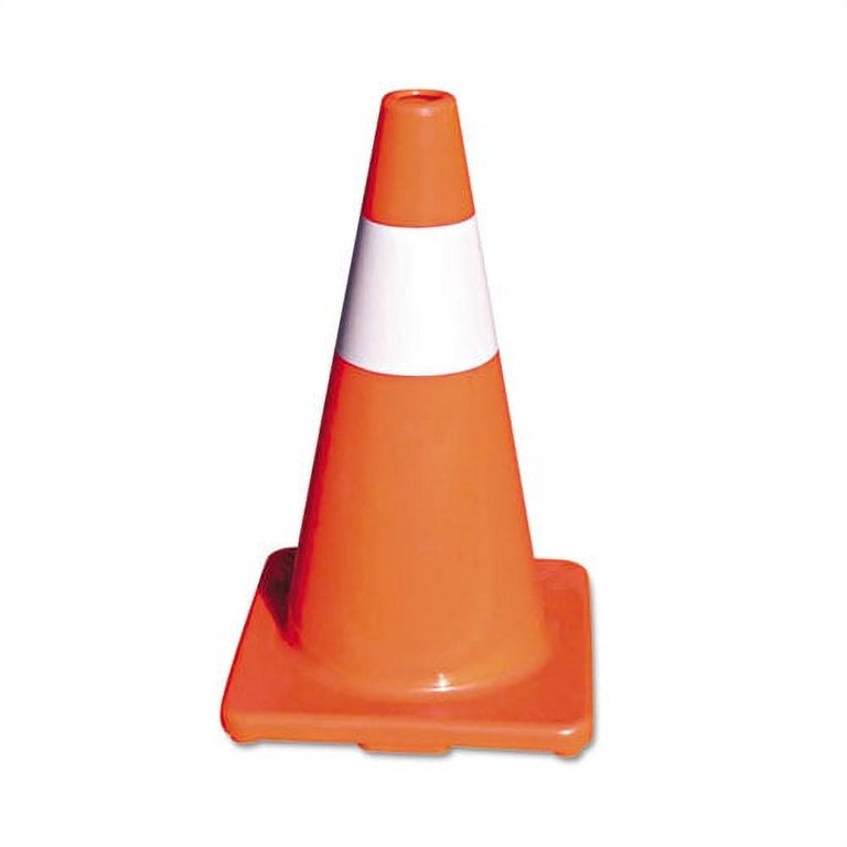 Traffic Cone, 10 x 10 x 18, Orange/Silver Traffic Cone, 10 x 10 x 18, Orange/Silver