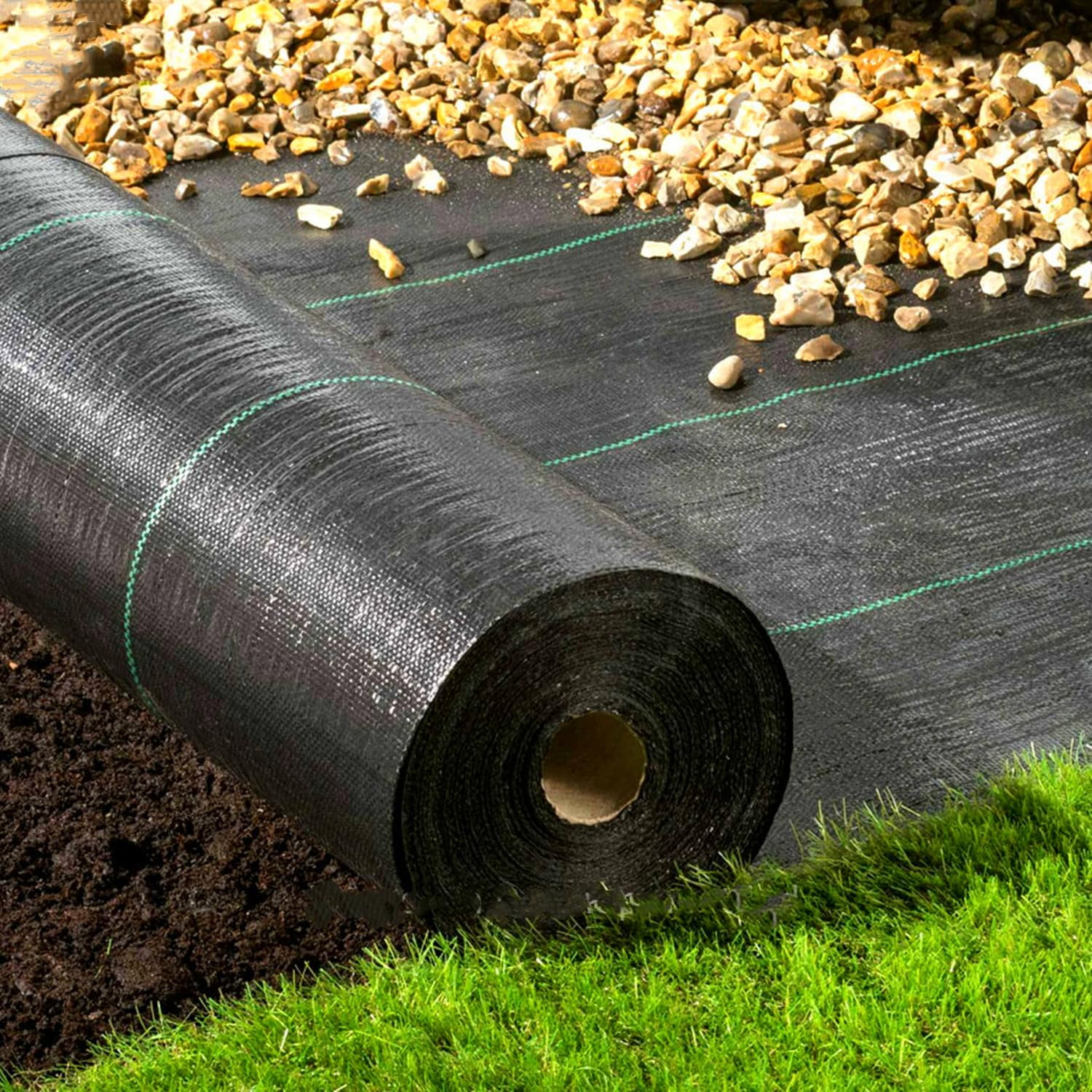 4ft x 180ft Garden Weed Barrier Landscape Fabric,Weed Block Fabric Heavy Duty 3.2OZ,Woven Mulch for Landscaping Ground Cover Weed Control Fabric, Black Garden Bed Liner