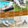 thumbnail image 4 of Costway Outdoor Patio Lounge Chair Chaise Fabric Adjustable Reclining Armrest Pool Grey, 4 of 10