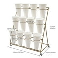 thumbnail image 3 of Flower Display Stand with 12 Buckets, Indoor Outdoor Rolling Floral Stand for Silk Fresh Flowers,3 Tier Florist Shelf Plant Cart for Flower Shop Garden Living Room,Easy to Install, 3 of 14