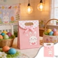 thumbnail image 2 of Pink 12 Pack Paper Easter Gift Bags 6.3X4.72X2.36 Inches Bunny Egg Design Party Favor Treat Bags For Candy Egg Hunt Holiday Birthday Celebration, 2 of 7