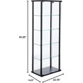 thumbnail image 1 of Gabinetes de sala de estar, muebles para el hogar, gabinete de vidrio templado transparente de 64 pulgadas, 2 puertas y 5 niveles con estantería,, 1 of 4