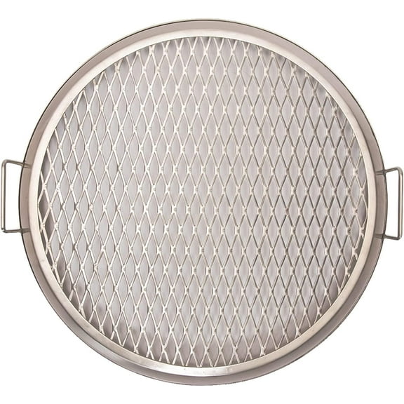Dragonfire 18.5 Inch Stainless Steel Round Grill Grate for fire pits - Ideal for Camping and Outdoor with Side Handles, Heavy-Duty Metal, and Rhombic Grill Mesh Design