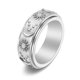 thumbnail image 1 of Moon Star Sun Spinner Fidget Ring para la ansiedad declaración anillo joyería Size6-11-12-Silver Sincero Electrónica, 1 of 5
