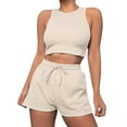thumbnail image 2 of GZWYHT Lounge Sets for Women Comfy Sets for Women Clothing Workout Outfits For Women Casual Sets Yoga Shorts Set Two Piece Sets for Women Two Piece Sets for Women Summer Beige XXL, 2 of 9