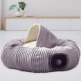 thumbnail image 1 of Cama túnel para gatos WINDRACING Donut con cojín lavable gris, 1 of 6