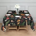 thumbnail image 3 of Colorful Mushroom Forest Black Pattern Square Tablecloth,Waterproof Square Table Cover,Wipeable Spillproof Washable Table Cover for Home Kitchen Party Decor 60"x60"(152x152cm), 3 of 6