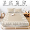 thumbnail image 5 of Twin Sze Fitted Sheet Set - Bohemian Floral Tile 2 Piece Bedding Sets 16" Deep Pocket Fitted Sheet with 1 Pillowcase, Cream Boho Sounthwest Middle Century Brushed Microfiber Hotel Luxury Bed Sheets, 5 of 9