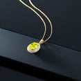 thumbnail image 5 of Gem Stone King 14K Yellow Gold Pendant 1.45 Ct Oval Canary Mystic Topaz White Diamond, 5 of 5