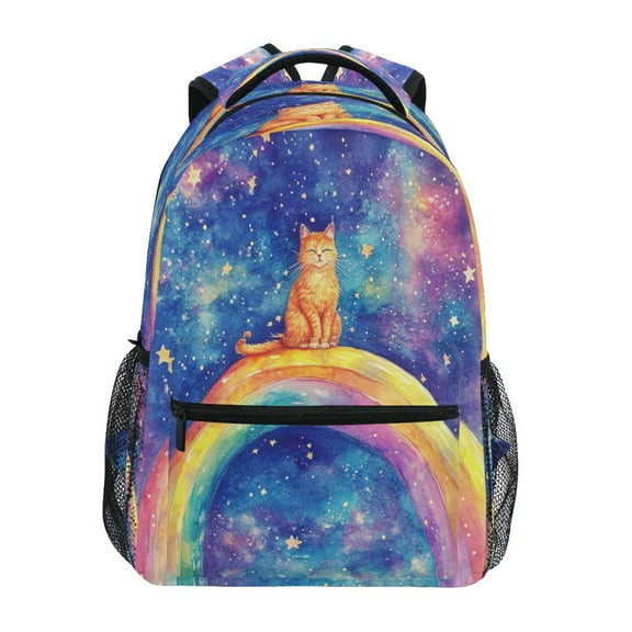 DIXRUYEE Backpack Schoolbag Joyful Ginger Cat in Space Pattern 15L/18L 2-SIZE