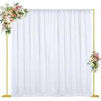 10x10ft Backdrop Stand Heavy Duty Pipe and Drape Kit, Adjustable Gold Backdrop Stand
