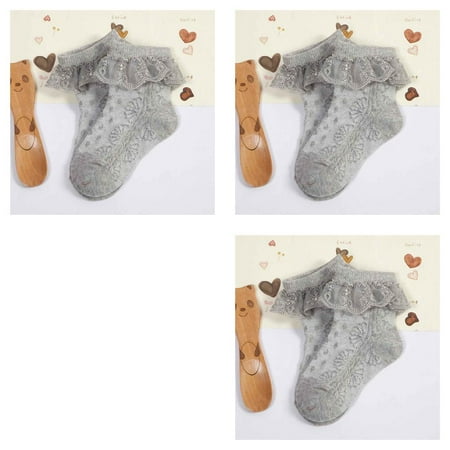 

3pcs Cute Baby Infant Lace Sock Girls Tiny Newborn Spanish Knitted Cotton Blend Ankle Socks