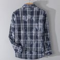 thumbnail image 5 of BVnarty Plaid Shirts for Men Casual Checkered Tie-Dye Long Sleeve Blouse with Pocket for Daily Wear, Stylish Buttoned Turndown Collar Shirt, Fall/Winter Fashion, 5 of 5