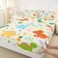 thumbnail image 3 of Homewish Cartoon Cute Dinosaur Bed Sheets, Kawaii Animal Lover King Sheets, Plant Botanical Sheet Set, Lightweight Room Decor, 4pcs, 3 of 7