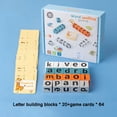 thumbnail image 1 of Wooden Spelling Blocks for Kids, English Word Game Toy, Interactive Letter Puzzle for Learning, Phonics Montessori Game for Vocabulary Building Kindergarten, 1 of 6