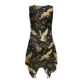 thumbnail image 2 of HELLHERO Sleeveless Sundress, Golden Cran Pine Floral Side Pockets Summer Sleeveless Dress, Asymmetric Irregular Hem Ladies Irregular Hem Casual Dress for Party, 2 of 8