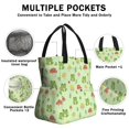 thumbnail image 3 of Mushroom and Frog Green Pattern Drawstring Insulated Lunch Bag for Women, Stain-Resistant Large Lunch Tote with Multi-Pockets for Work Office, 3 of 6