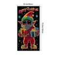 thumbnail image 3 of Fluorescent Christmas Door Cover - 35.4x70.8in Santa Claus & Christmas Tree Printed Festive Banner, Durable Polyester Holiday Decoration for Indoor Outdoor Xmas Party Home Front Door, 3 of 6