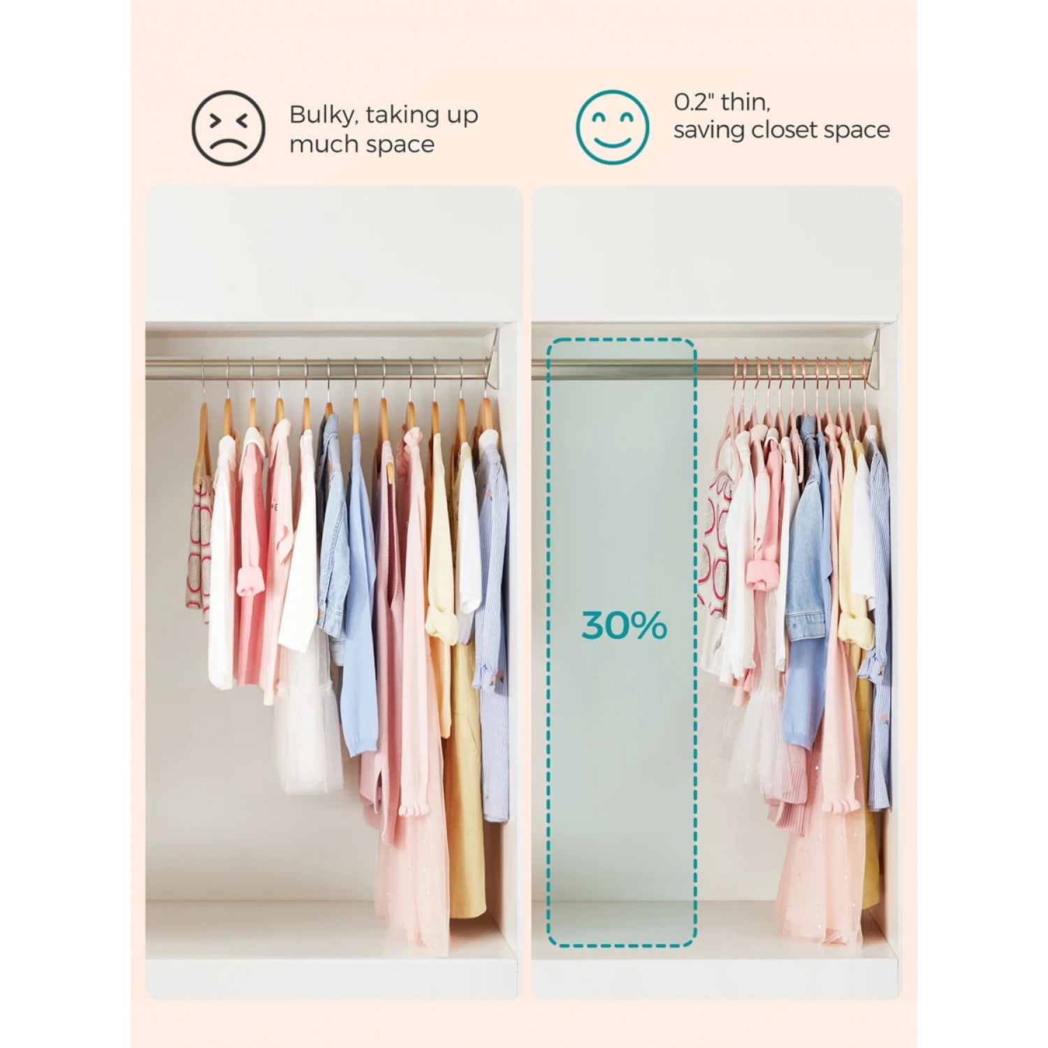 NTGFU Baby Hangers Pack Of 50, Children's Hangers for Closet with Rose Gold Hooks, Premium Velvet Hangers for Nursery, Non-Slip Hangers - Pink