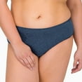 thumbnail image 5 of Women's Cottonique W22200 Latex Free Organic Cotton Brief Panty - 2 Pack (Melange Blue 9), 5 of 5